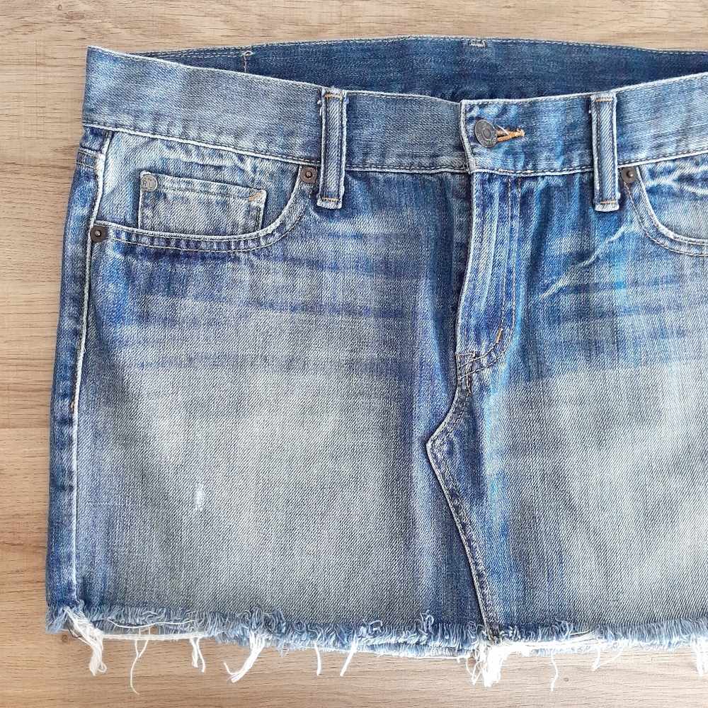 Denim & Supply Ralph Lauren Raw Hem Denim Mini Skirt Medium Wash Size 30 - Picture 4 of 10